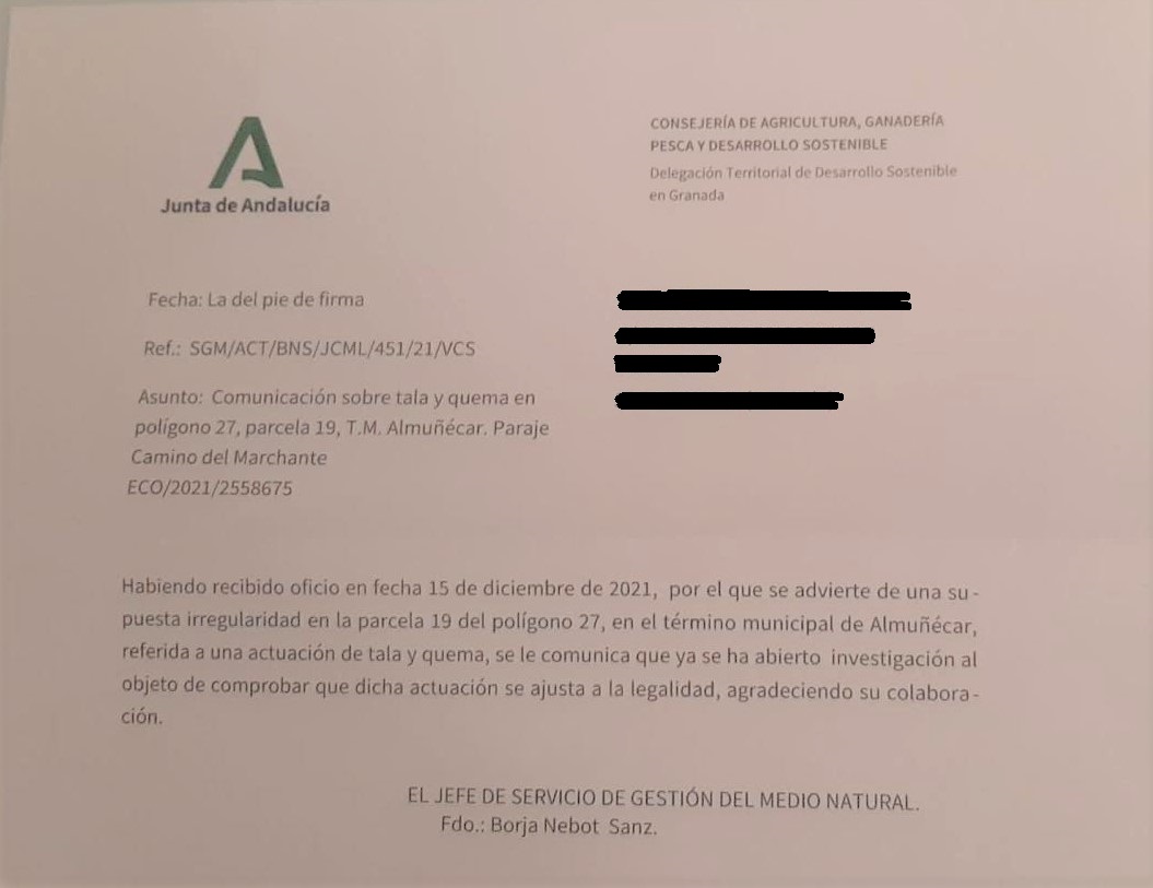 La Junta de Andalucía abre expediente sobre el atentado medioambiental en Cerro Gordo